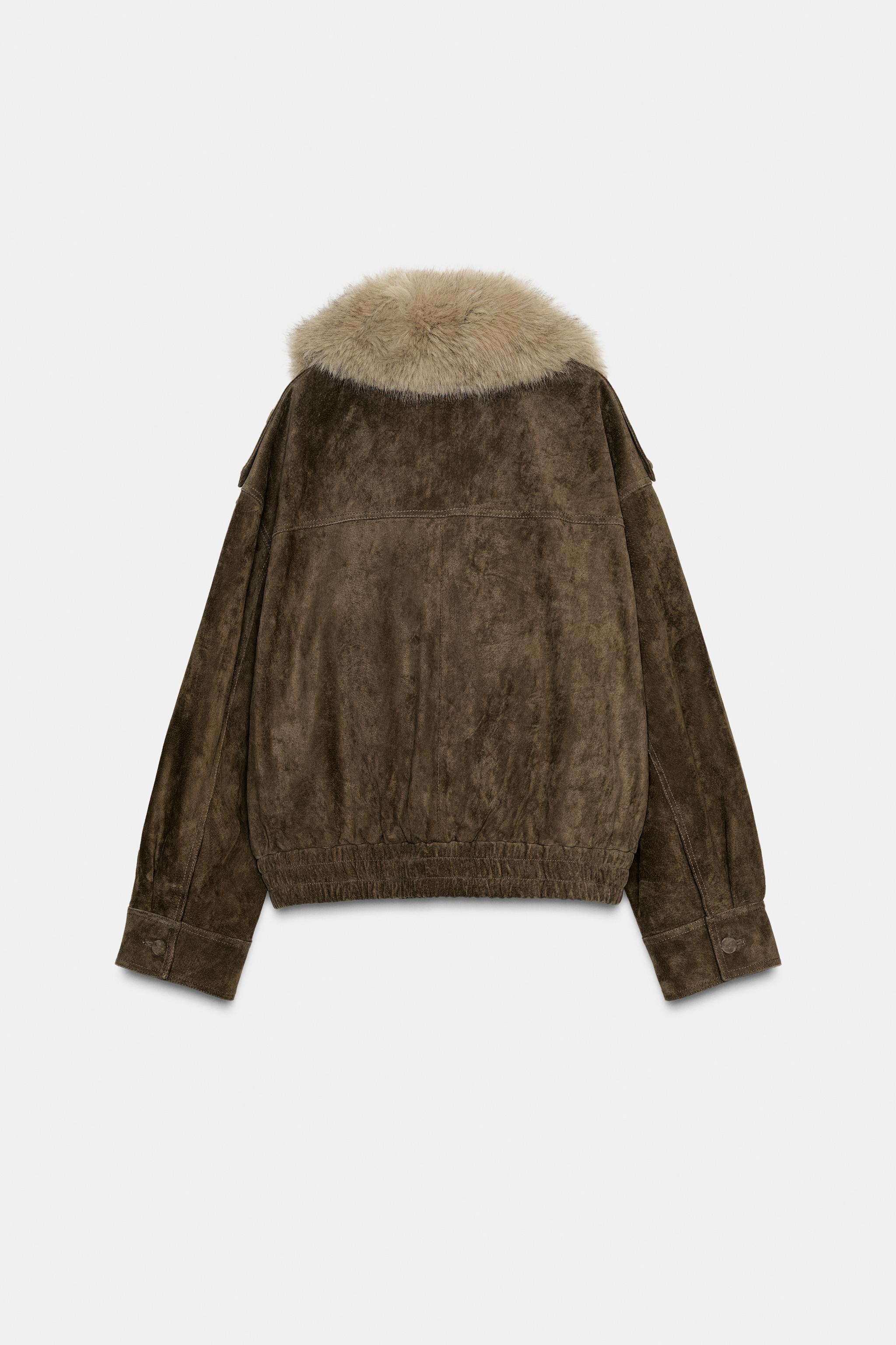 100% SUEDE LEATHER JACKET WITH FUR